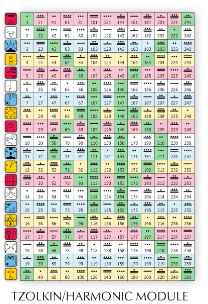 Graphic of 13:20 Tzolkin/Harmonic Module